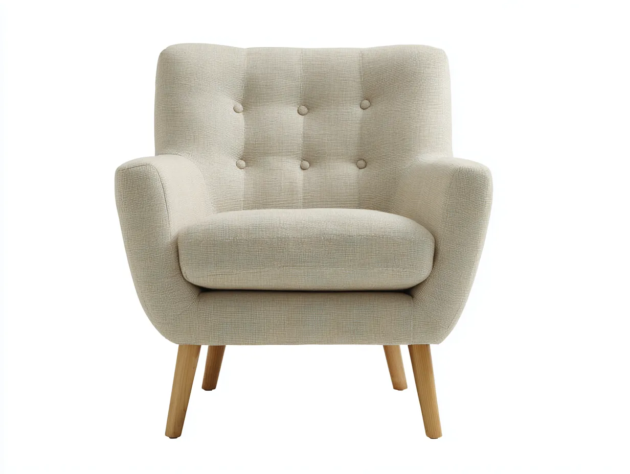 Sillón de tela beige 80x82x88 cm diseño moderno sillón individual salón-Roomgohome