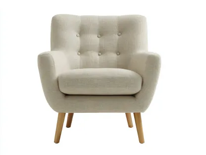 Sillón de tela beige 80x82x88 cm diseño moderno sillón individual salón-Roomgohome