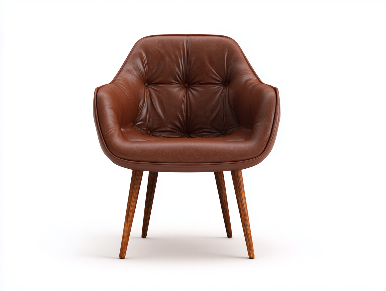 Sillas de comedor con asiento acolchado de cuero sintético y patas de madera 55x60x82 cm - marrón - diseño moderno para comedor-Bamboogetpad