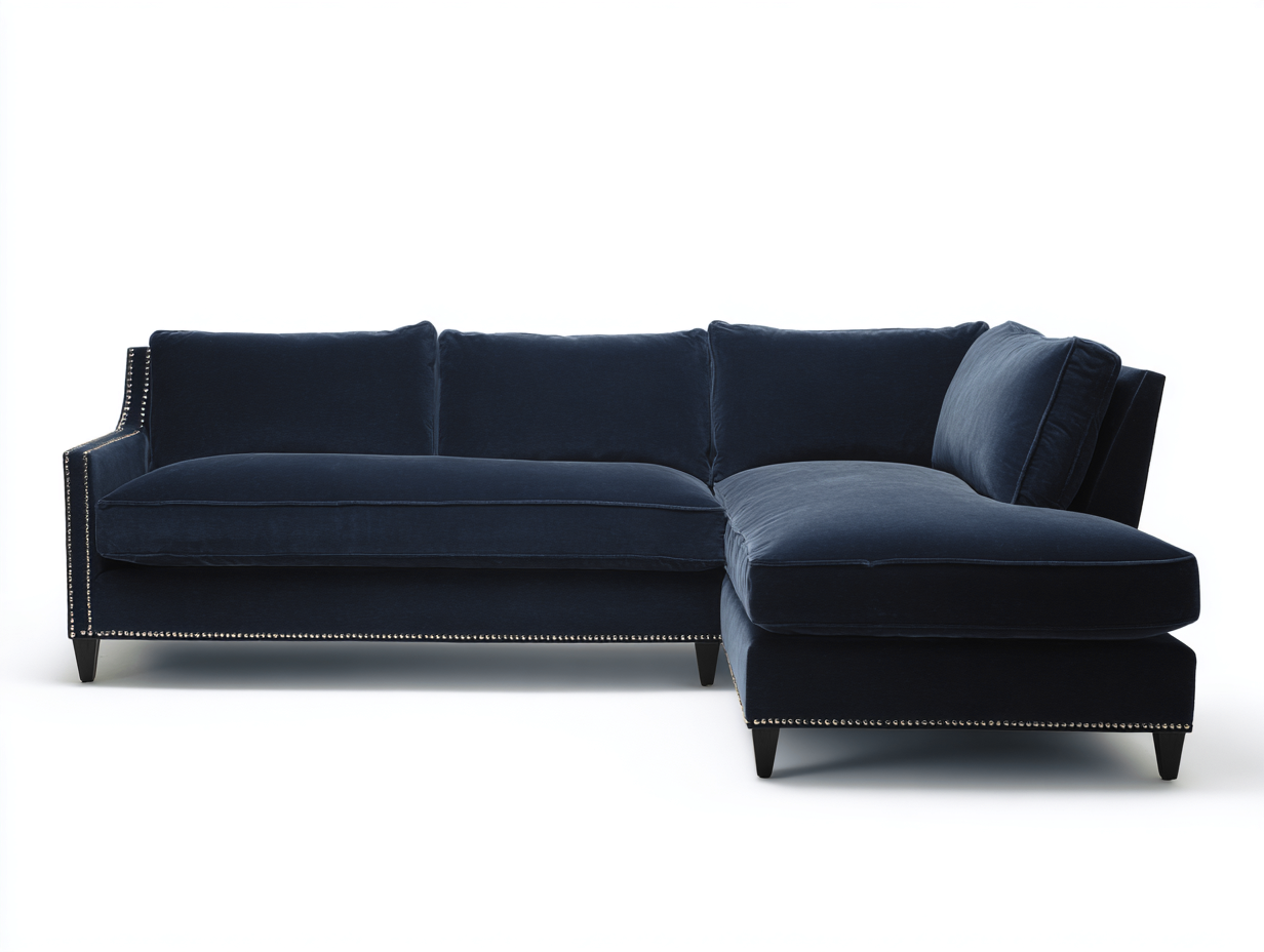 Sofás rinconeros tela acolchada 250x165x85 cm - azul oscuro - diseño elegante para salón-Bamboogetpad