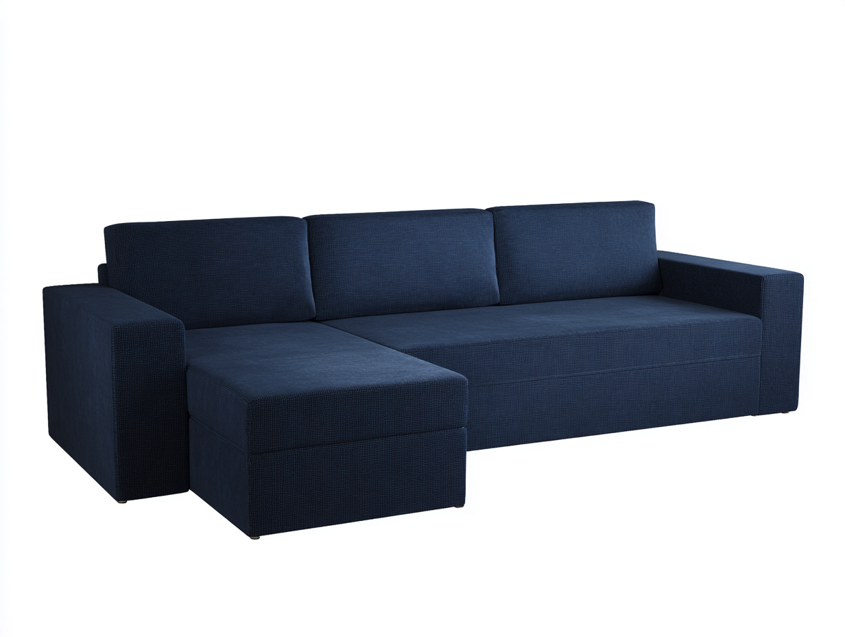 Sofás rinconeros tapizado tela para salón 240x150x85 cm - azul oscuro - diseño moderno-Bamboogetpad