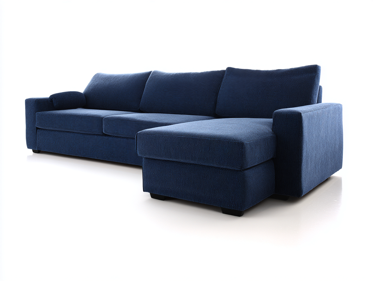 Sofás rinconeros tela 230x150x85 cm - azul - sofá esquina moderno para salón-Bamboogetpad