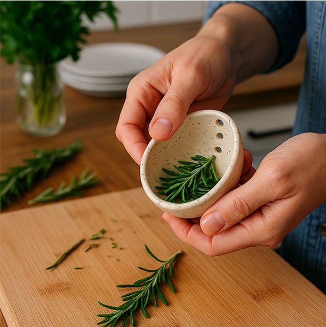 🔥100% Handmade Earthenware Herb/Coriander Stripper