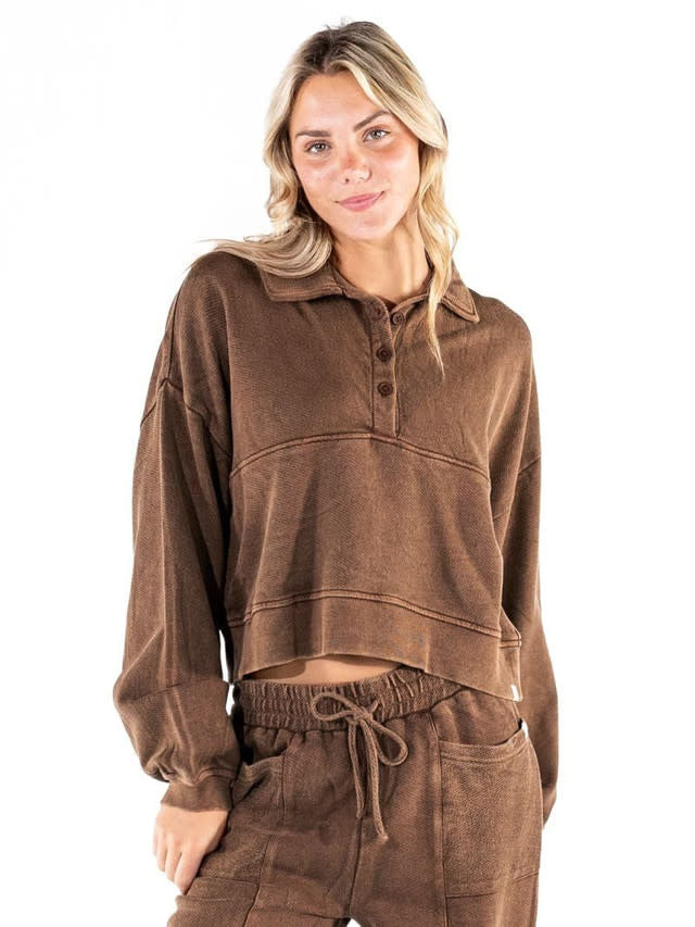 Snap Sepia Pullover 
