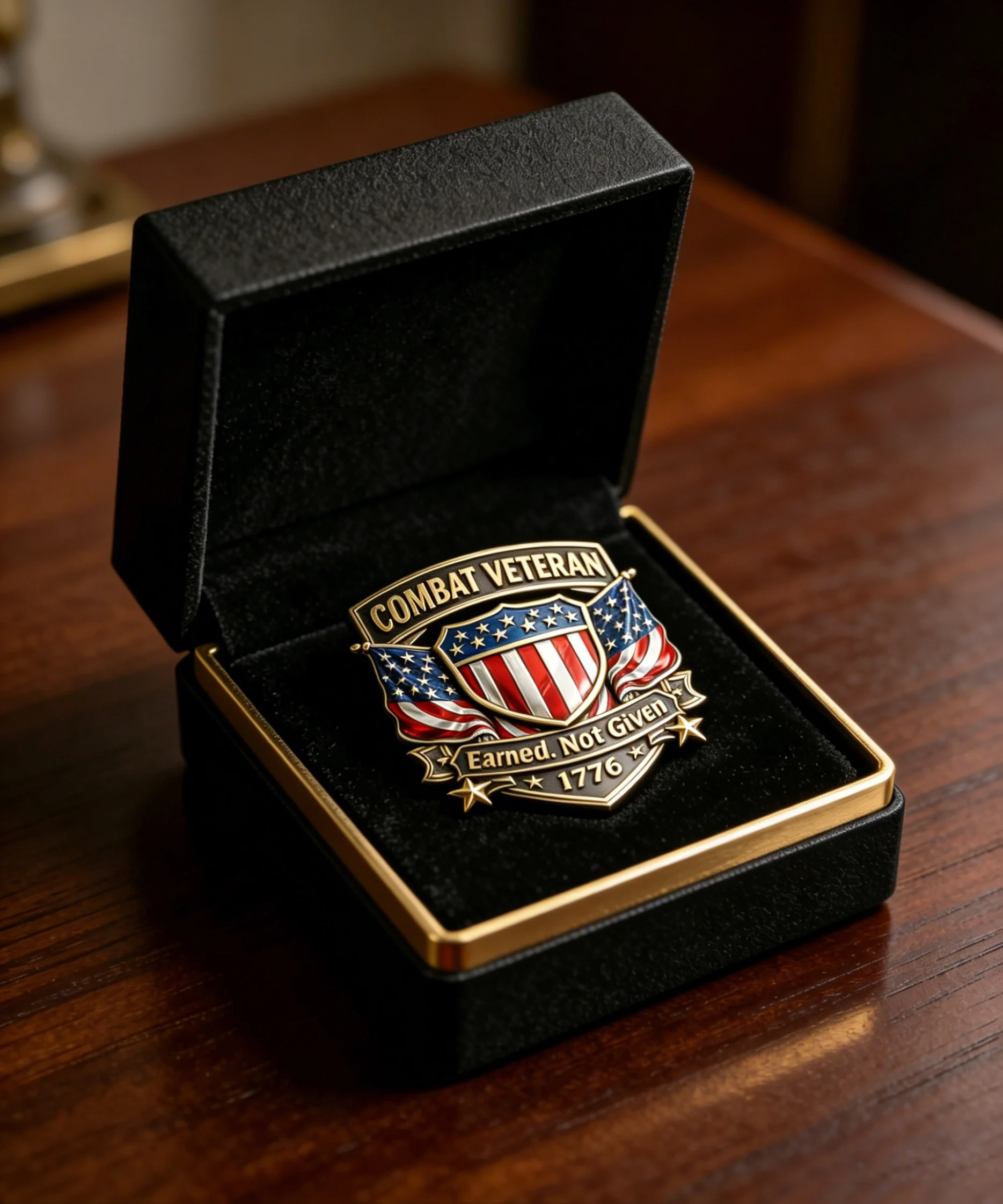 Combat Veteran Car Badge