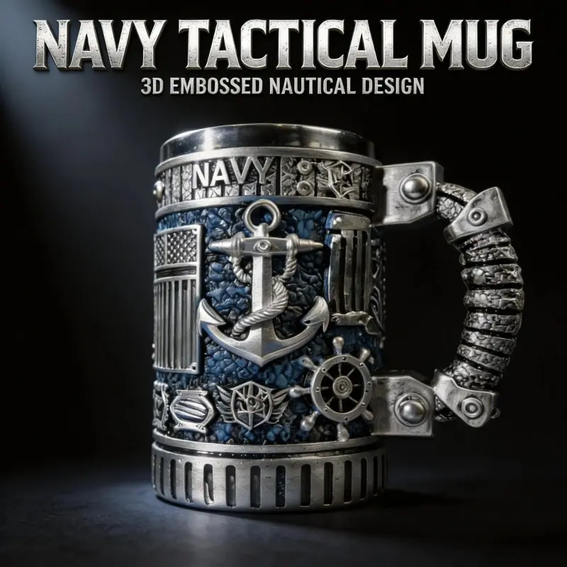 250th Anniversary Military 3D Mug, Commemorative Coffee Cup, Gift for Veteran & Military Fun Collectibles military beer stein
