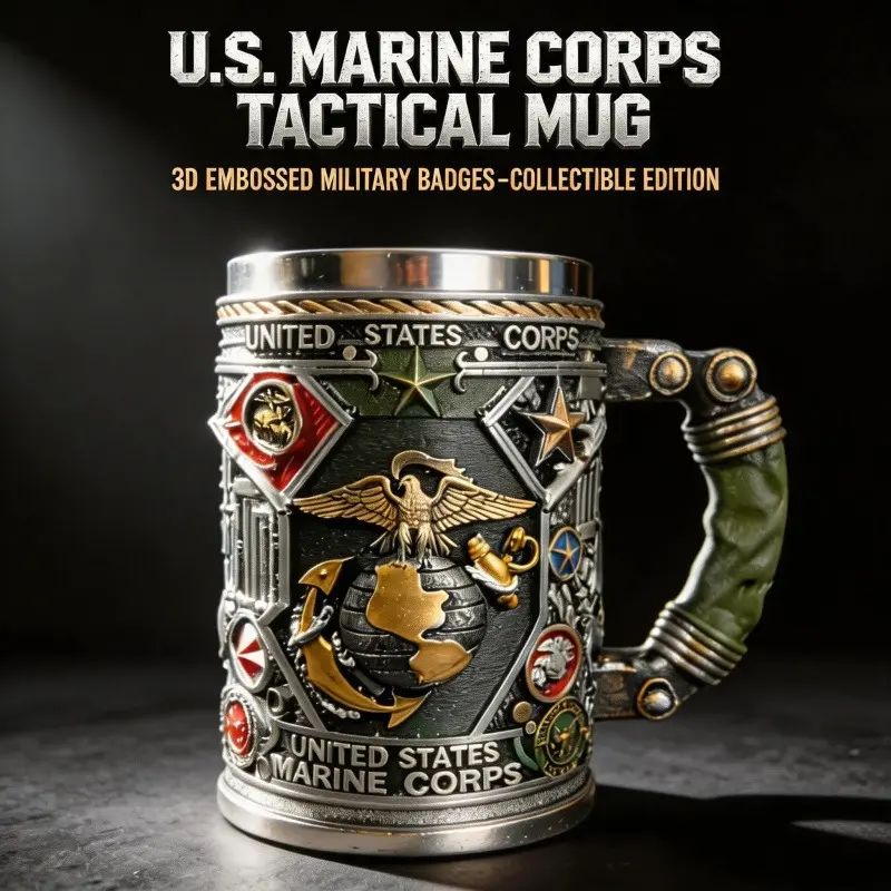 250th Anniversary Military 3D Mug, Commemorative Coffee Cup, Gift for Veteran & Military Fun Collectibles military beer stein