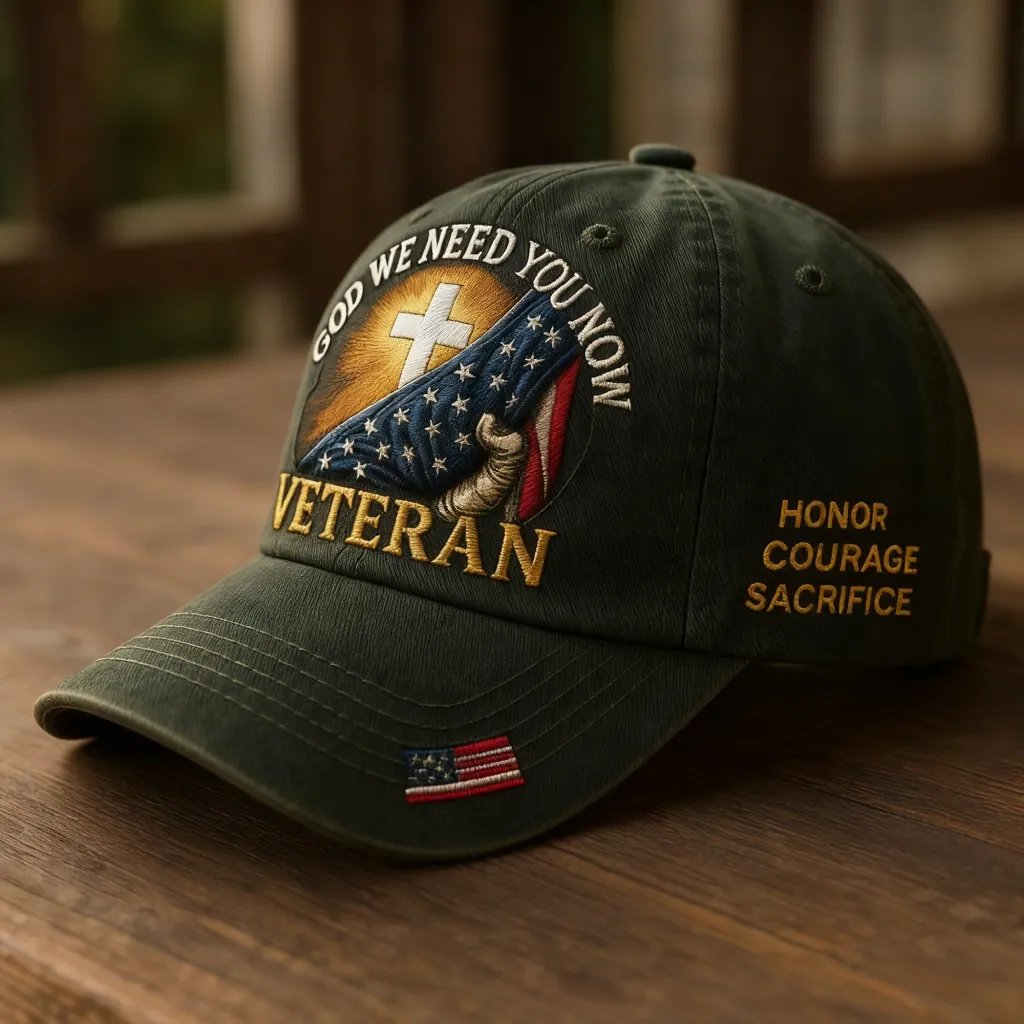 🔥 LAST DAY 49% OFF! ✝️ Faith & Honor Hand-Embroidered Christian Cap