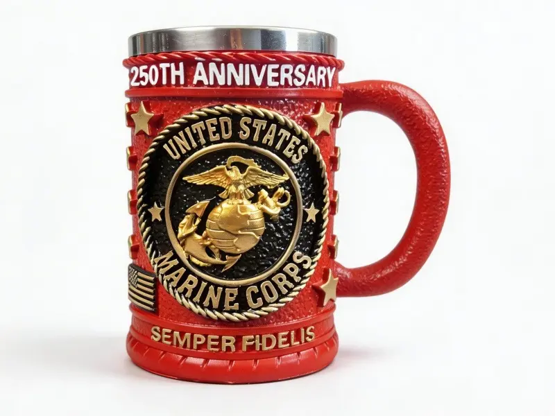 250th Anniversary Military 3D Mug, Commemorative Coffee Cup, Gift for Veteran & Military Fun Collectibles military beer stein