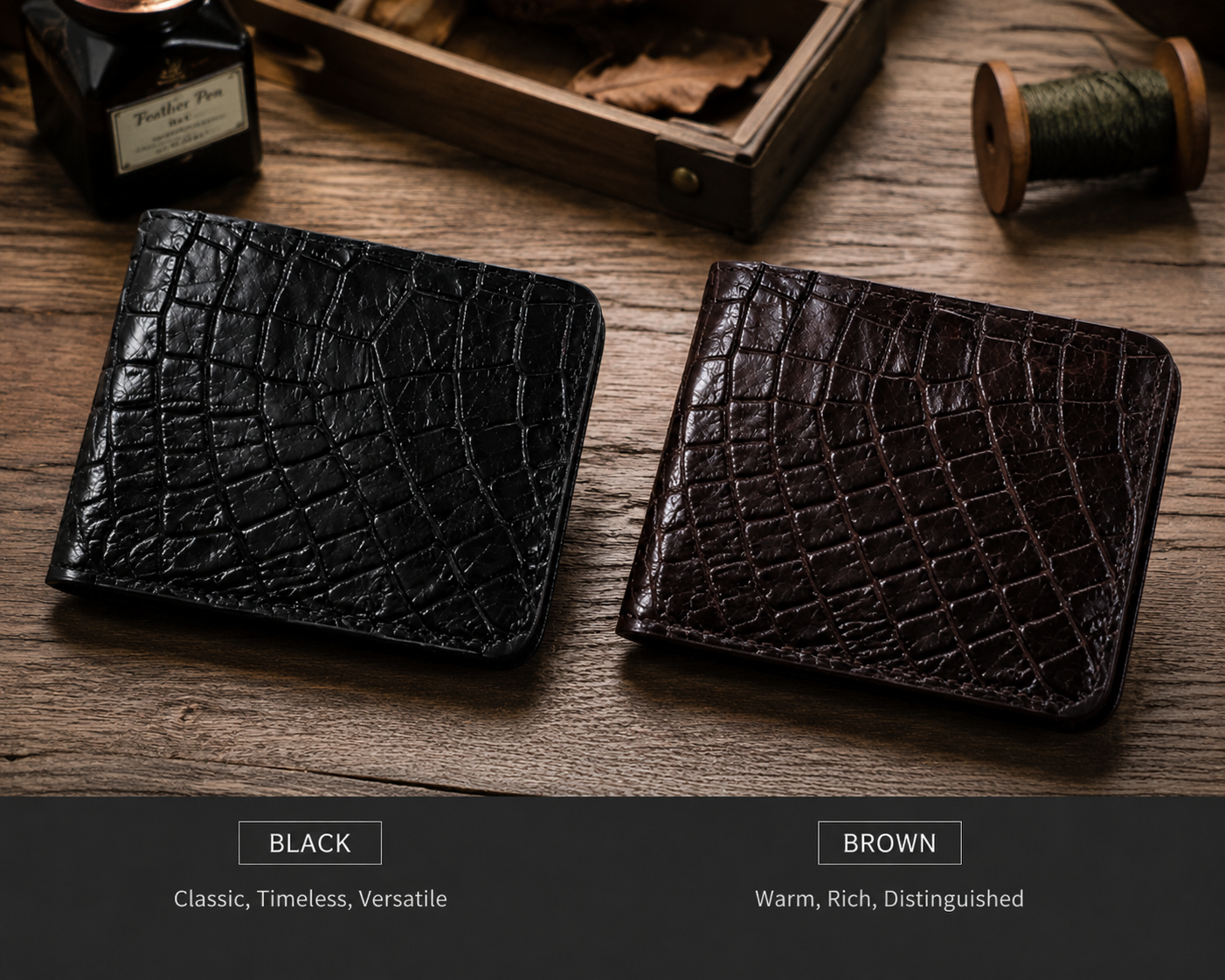 🏆𝑭𝑳𝑨𝑺𝑯 𝑺𝑨𝑳𝑬 60% 𝑶𝑭𝑭-Handmade Genuine Alligator mississippiensis Wallet (Handmade by Jordan Maynard®)