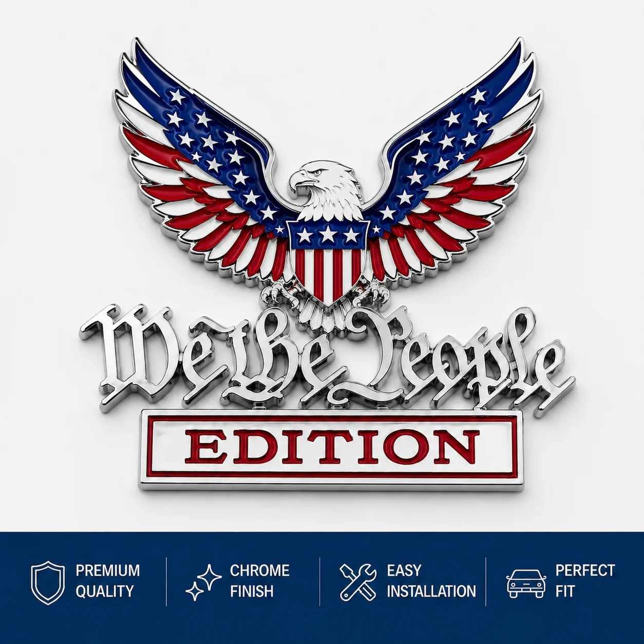 We The People Patriot Eagle Edition Car Emblem Metal Badge - Buy 3 Get Extra 20% Off & Free Shipping