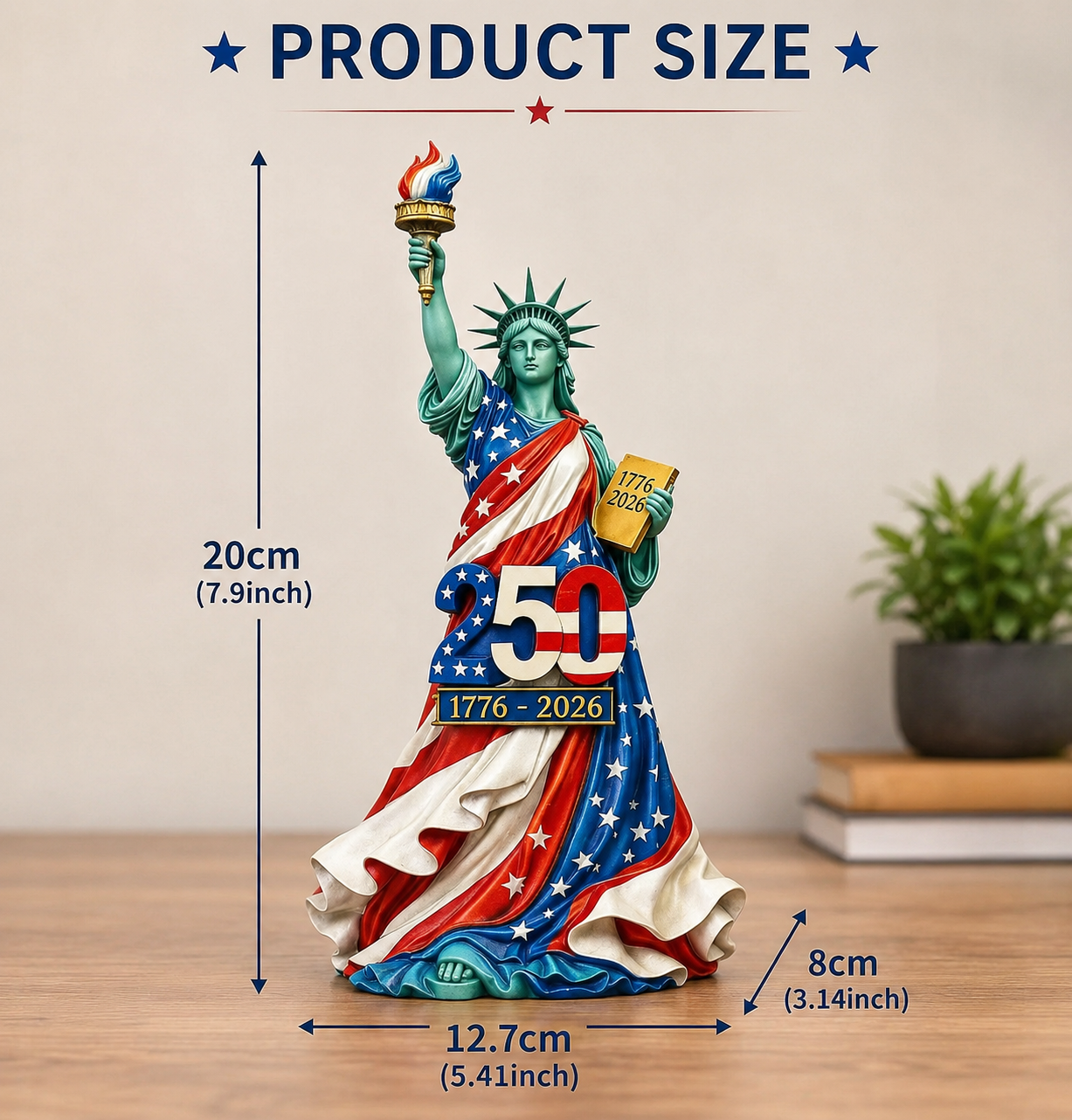 100% Handmade | USA 250th Anniversary Statue of Liberty Figurine (𝗛𝗮𝗻𝗱𝗺𝗮𝗱𝗲 𝗯𝘆 𝗝𝗼𝗿𝗱𝗮𝗻 𝗠𝗮𝘆𝗻𝗮𝗿𝗱®)