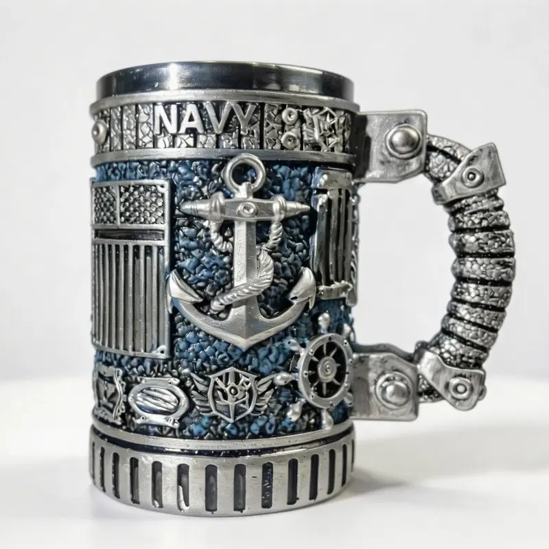 250th Anniversary Military 3D Mug, Commemorative Coffee Cup, Gift for Veteran & Military Fun Collectibles military beer stein