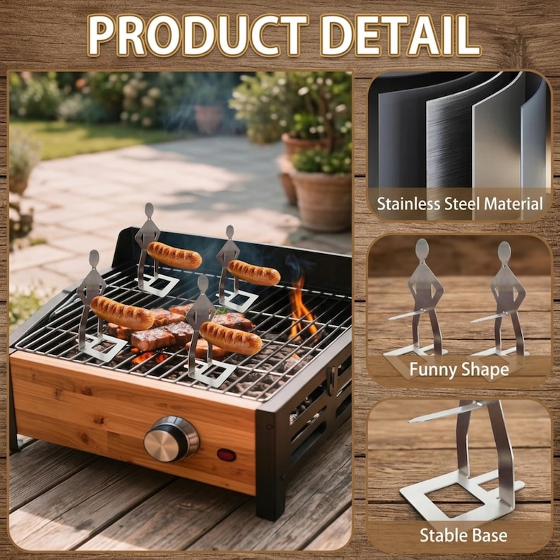 Funny BBQ Man HotDog Holders, Woman Or Man Shaped Sausage Holders, Barbeque Lover Gift, Hotdog Cooker, Grill Accessories, BBQ Tool Gift