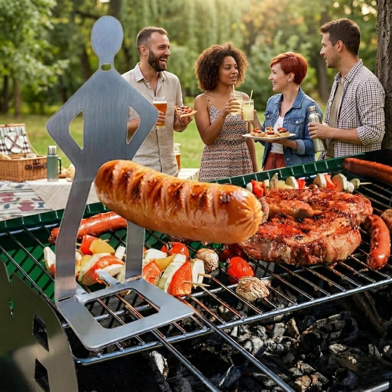 Funny BBQ Man HotDog Holders, Woman Or Man Shaped Sausage Holders, Barbeque Lover Gift, Hotdog Cooker, Grill Accessories, BBQ Tool Gift