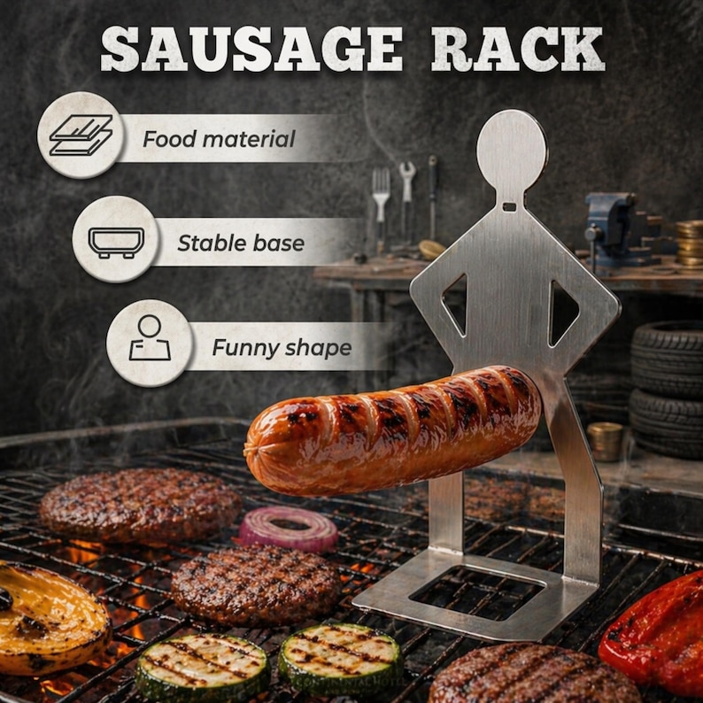 Funny BBQ Man HotDog Holders, Woman Or Man Shaped Sausage Holders, Barbeque Lover Gift, Hotdog Cooker, Grill Accessories, BBQ Tool Gift