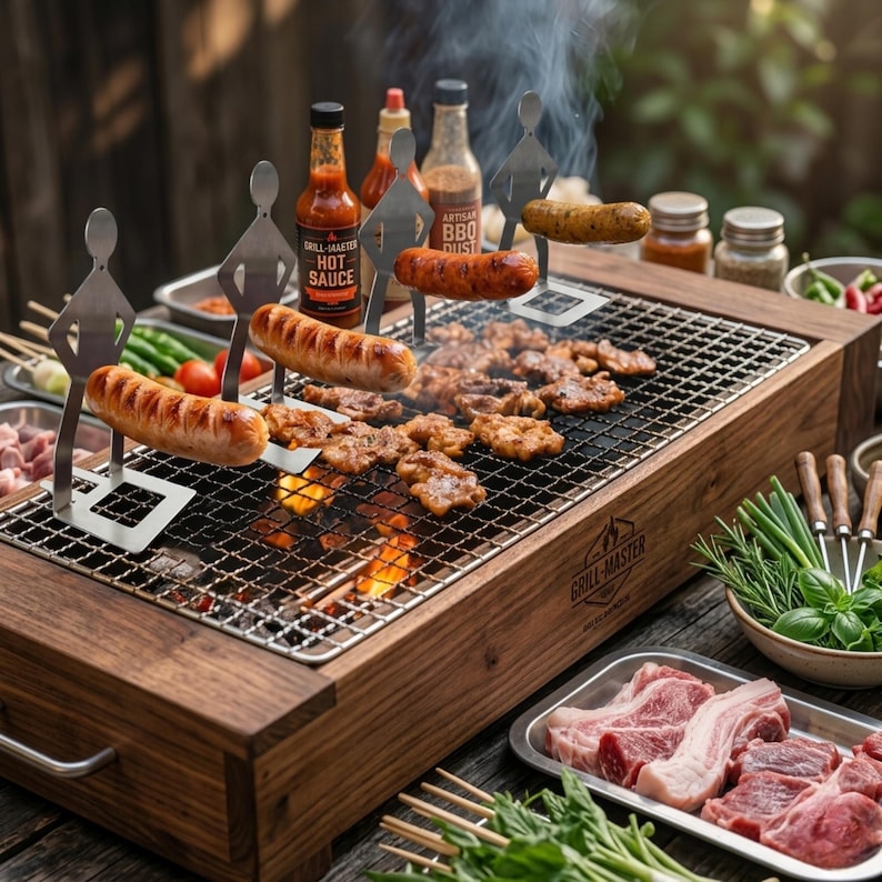 Funny BBQ Man HotDog Holders, Woman Or Man Shaped Sausage Holders, Barbeque Lover Gift, Hotdog Cooker, Grill Accessories, BBQ Tool Gift