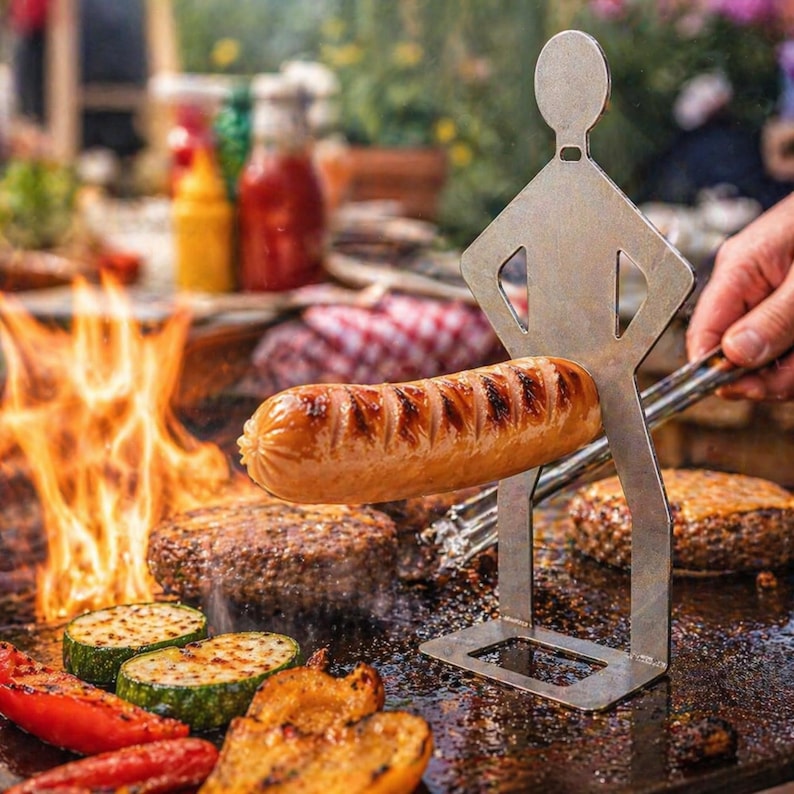 Funny BBQ Man HotDog Holders, Woman Or Man Shaped Sausage Holders, Barbeque Lover Gift, Hotdog Cooker, Grill Accessories, BBQ Tool Gift