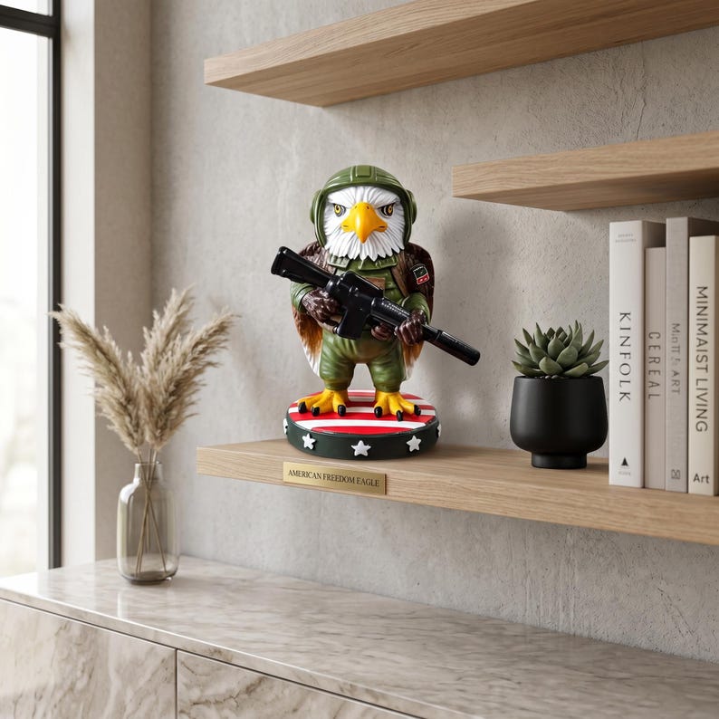 Independence Day Eagle Figurine Hand-Painted 4th of July Military Soldier Decor 3.1in