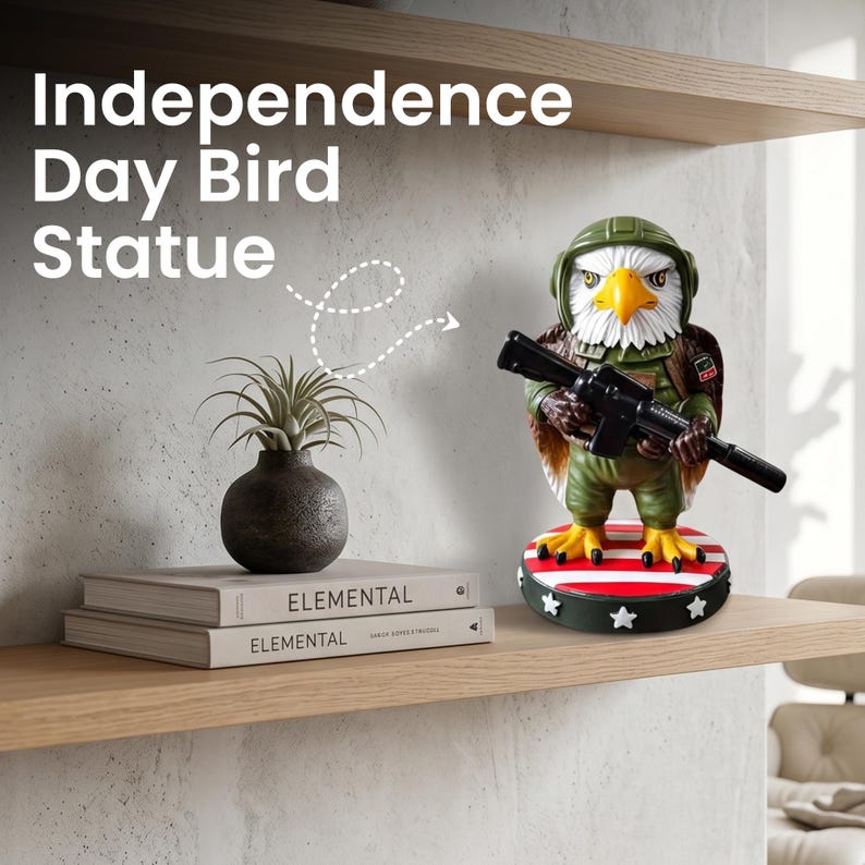 Independence Day Eagle Figurine Hand-Painted 4th of July Military Soldier Decor 3.1in