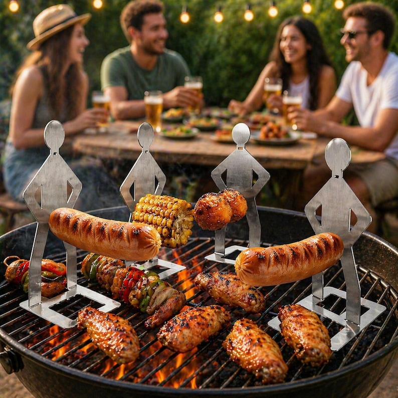 Funny BBQ Man HotDog Holders, Woman Or Man Shaped Sausage Holders, Barbeque Lover Gift, Hotdog Cooker, Grill Accessories, BBQ Tool Gift