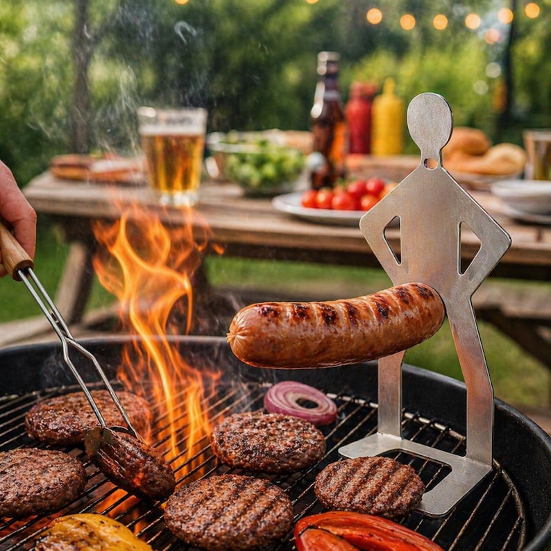 Funny BBQ Man HotDog Holders, Woman Or Man Shaped Sausage Holders, Barbeque Lover Gift, Hotdog Cooker, Grill Accessories, BBQ Tool Gift
