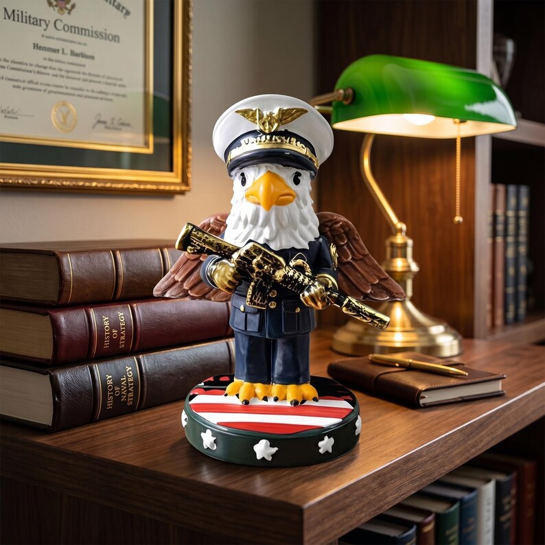 Independence Day Eagle Figurine Hand-Painted 4th of July Military Soldier Decor 3.1in