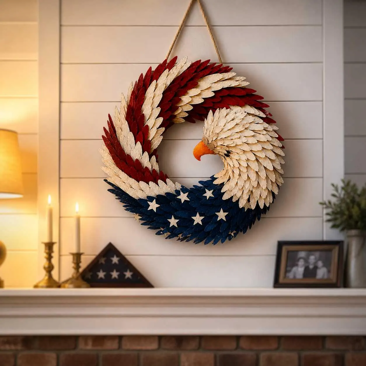 Handmade U.S Eagle 250th Anniversary Patriotic Wreath💖BUY 2 FREE SHIPPING