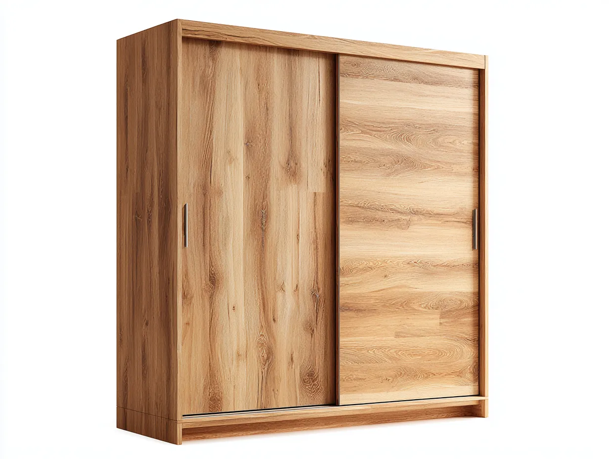 Kleiderschränke mit Schiebetüren-Holz-160x60x205 cm-Natur-Moderner Stil-Dengoloft