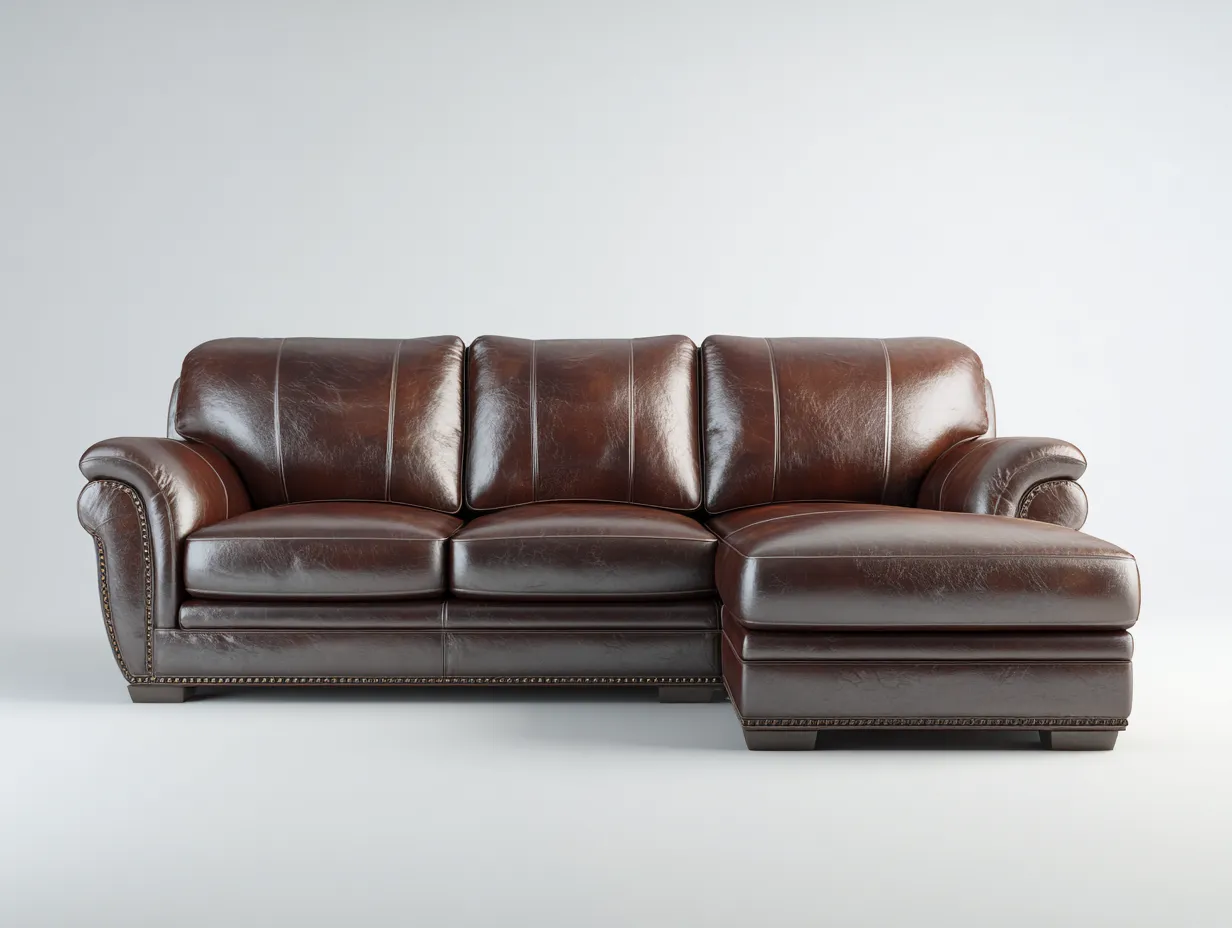 Ecksofa-Leder-Holz-298x182x92 cm-Braun-Klassischer Stil-Dengoloft