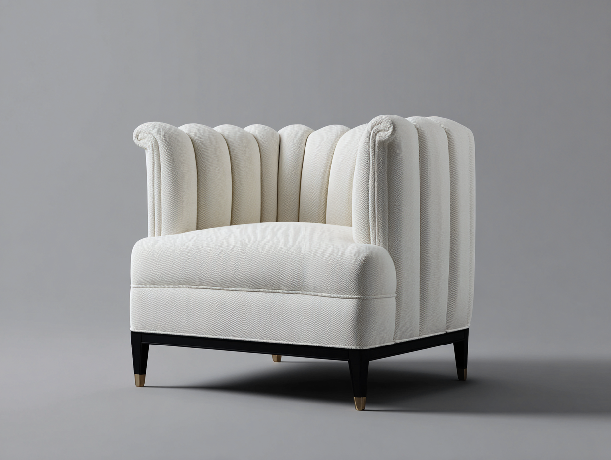 Sillón de tela 78x75x80 cm-blanco-diseño moderno para salón