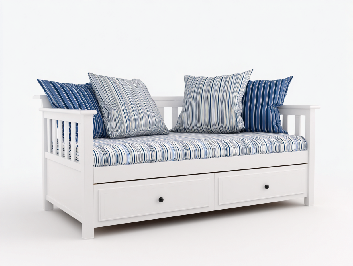Sofás cama madera 200x90x85 cm blanco moderno-Dengethaus
