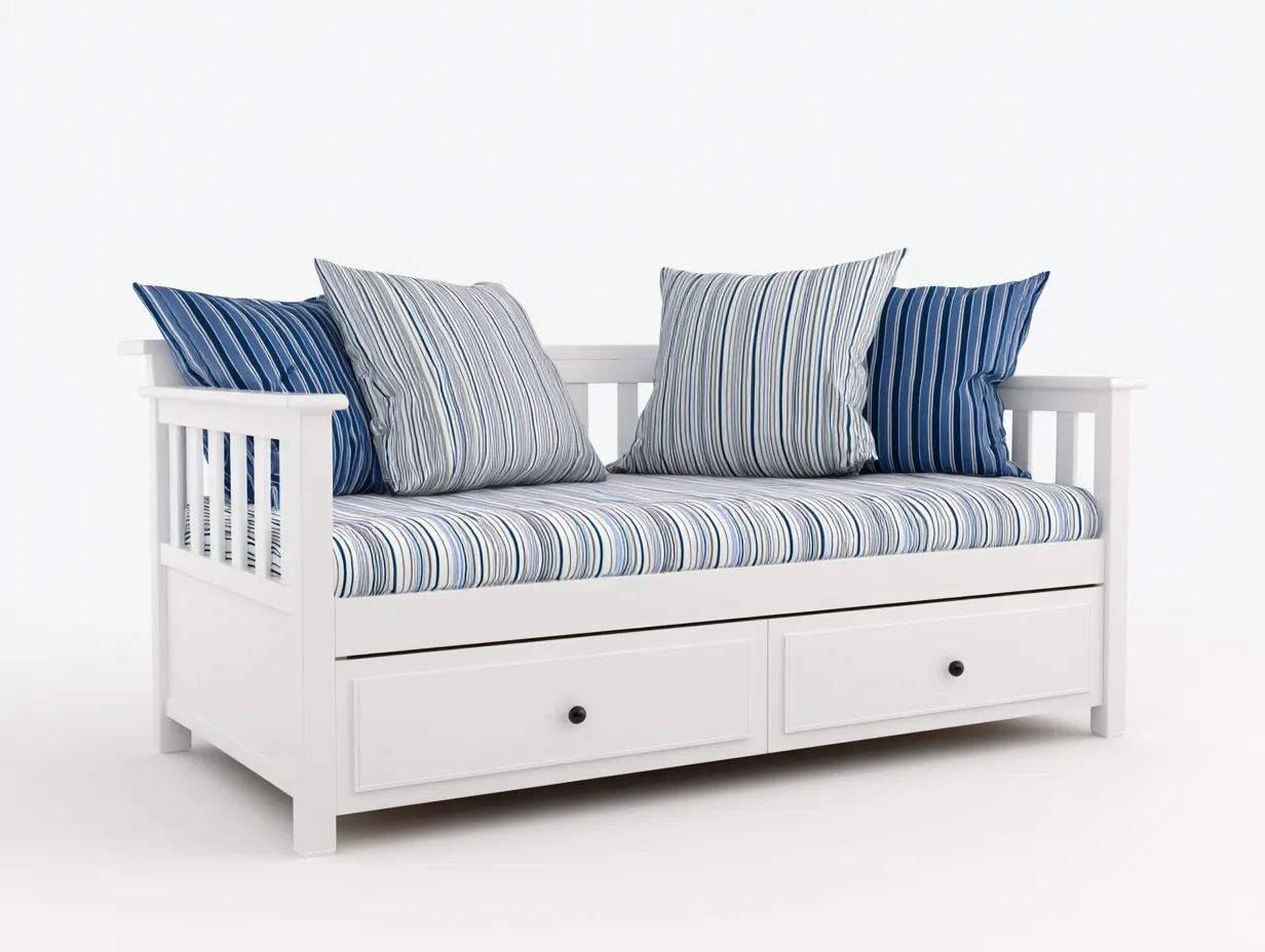 Sofás cama madera 200x90x85 cm blanco moderno-Dengethaus