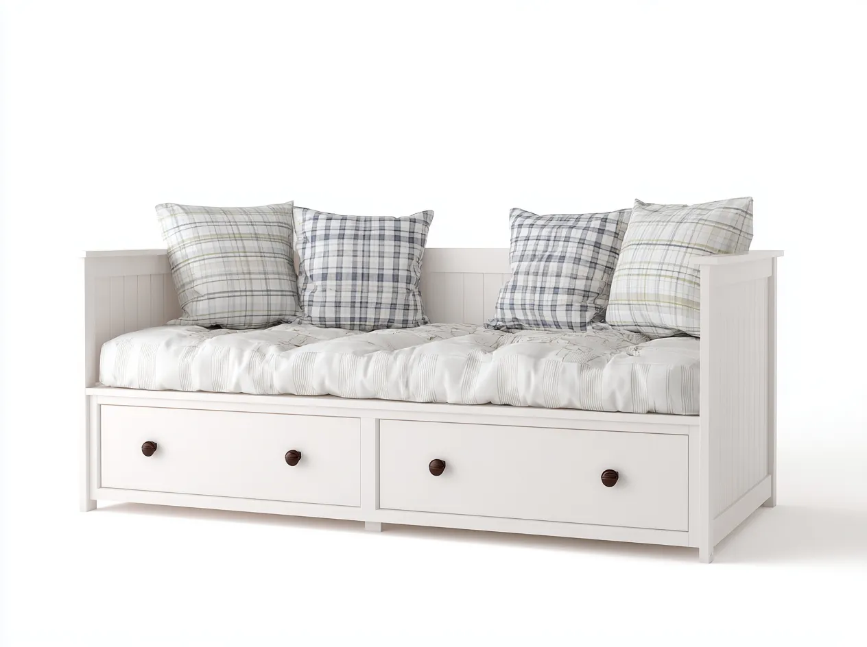 Sofás cama de madera con cajones 205x92x88 cm - blanco - diseño funcional para salón y dormitorio-Dengethaus