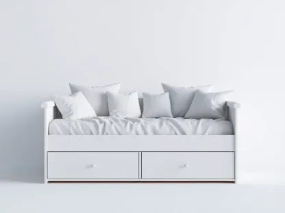 Sofás cama de madera con 2 cajones 200x90x88 cm - blanco - diseño moderno funcional-Dengethaus