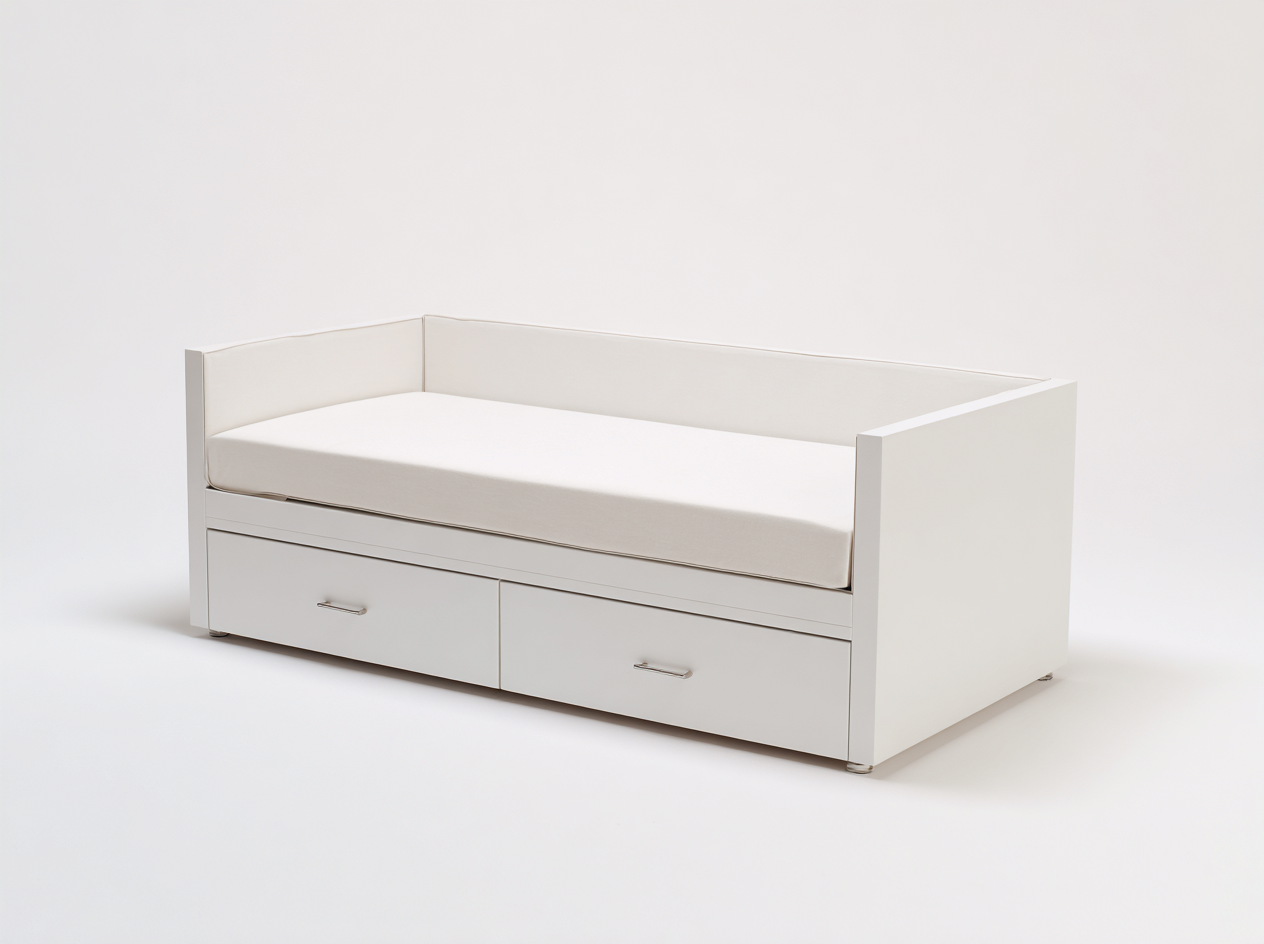 Sofás cama con cajones de almacenamiento 198x88x80 cm - blanco - diseño funcional para salón y dormitorio-Dengethaus