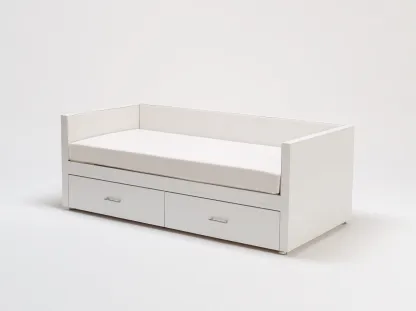 Sofás cama con cajones de almacenamiento 198x88x80 cm - blanco - diseño funcional para salón y dormitorio-Dengethaus