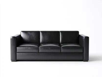 Sofás 3 plazas de piel sintética 210x90x85 cm - negro - diseño moderno-Dengethaus