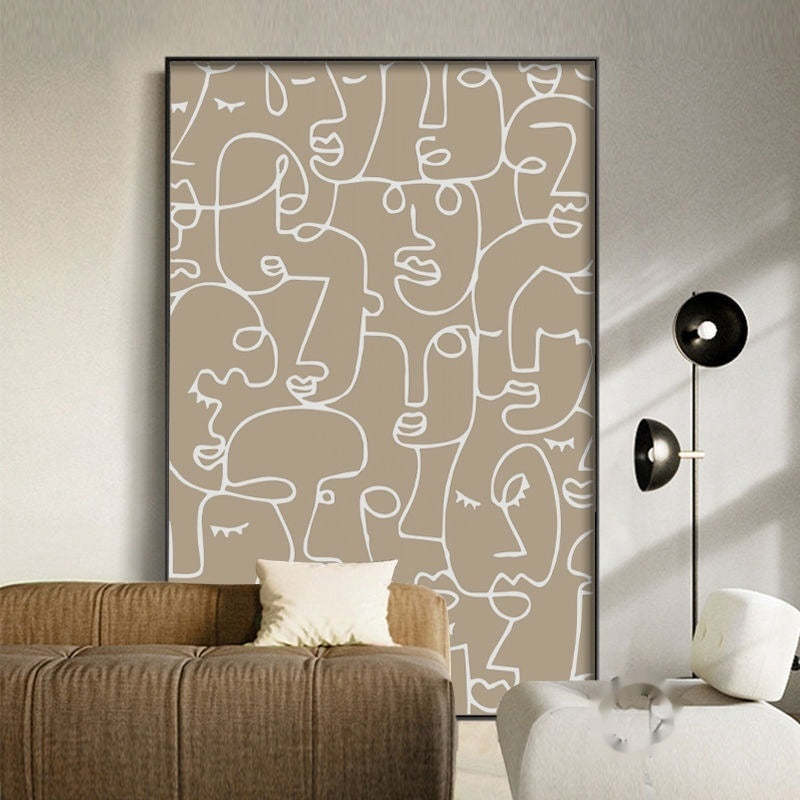 living room sofa background wall painting mural