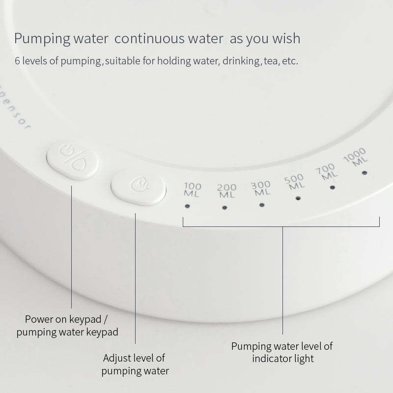 Control panel of a water dispenser with pumping water levels and indicators.
