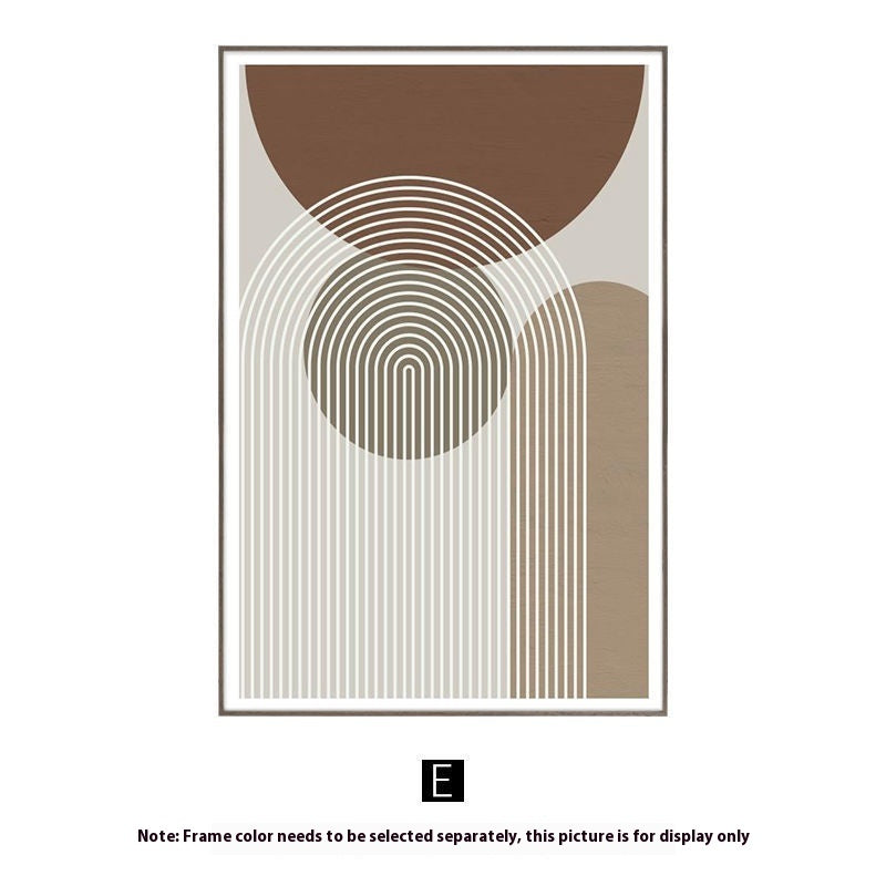 Abstract art print with geometric shapes on a white background