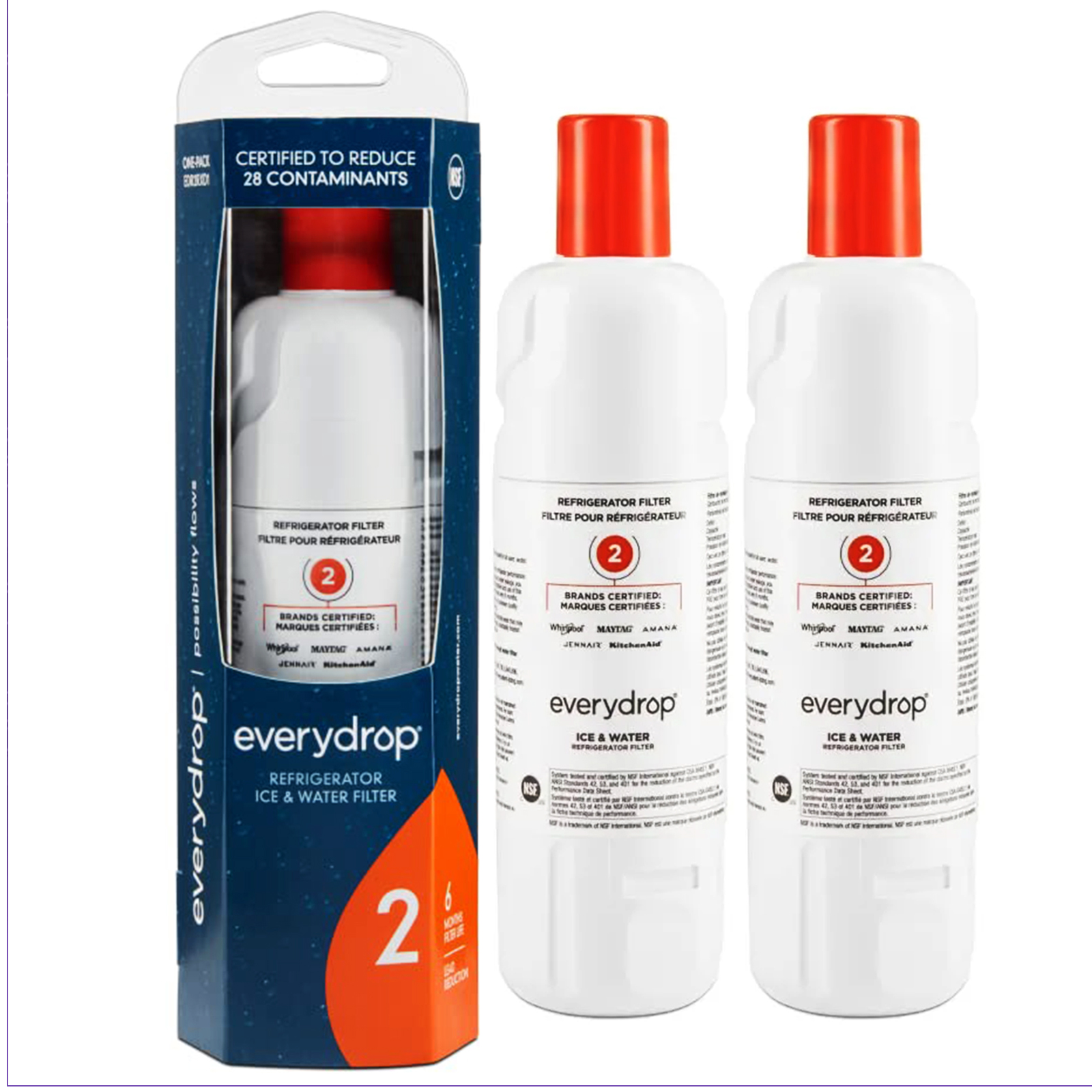 EDR2RXD1 Filter 2, ICE Refrigerator Water Filter, WHR2RXD1, W10413645A