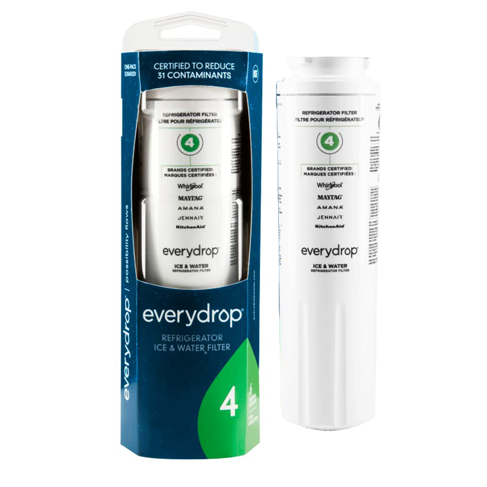 EDR4RXD1 Filter 4, ICE Refrigerator Water Filter, 4396395, UKF8001