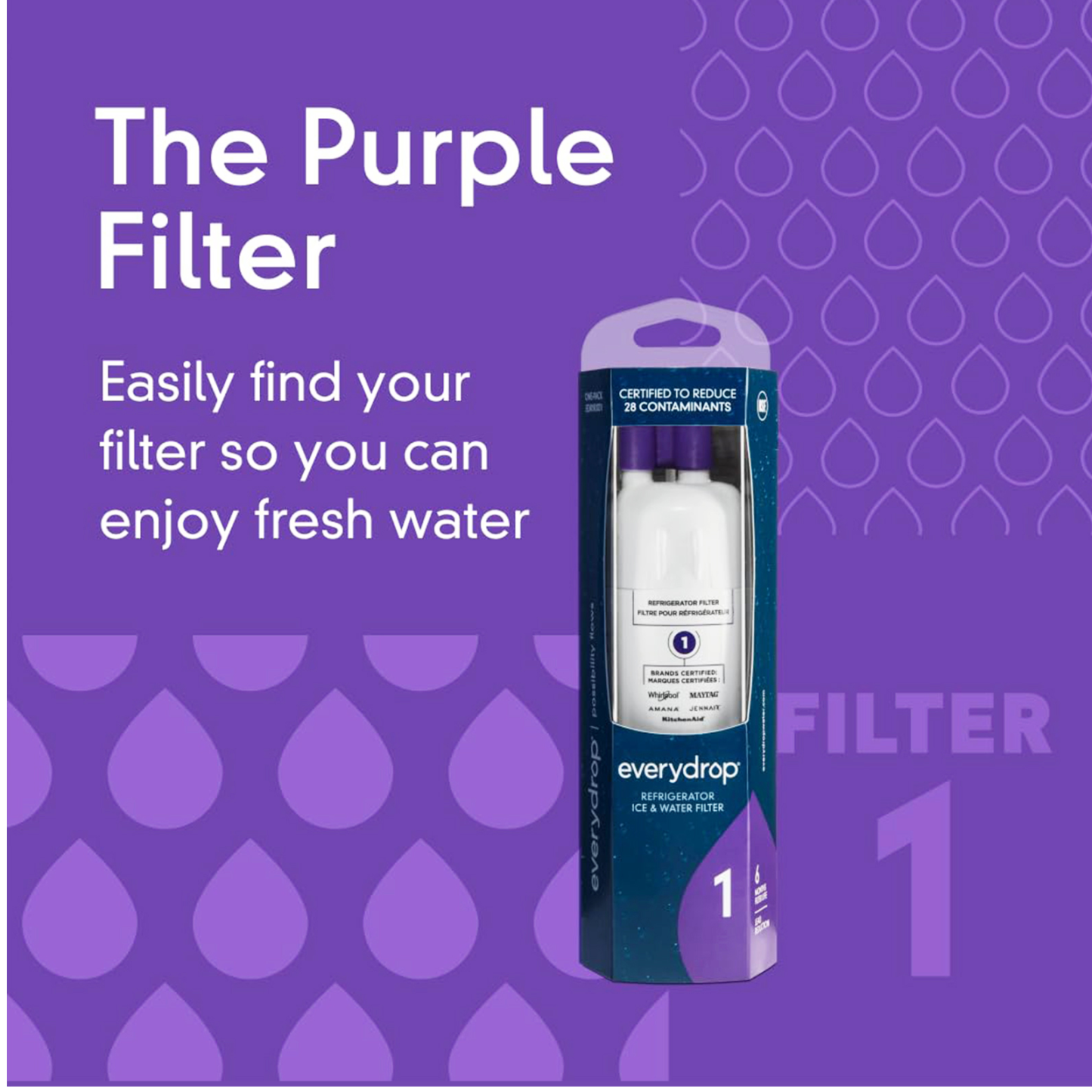 EDR1RXD1 Filter 1 ICE Refrigerator Water Filter,W10295370A