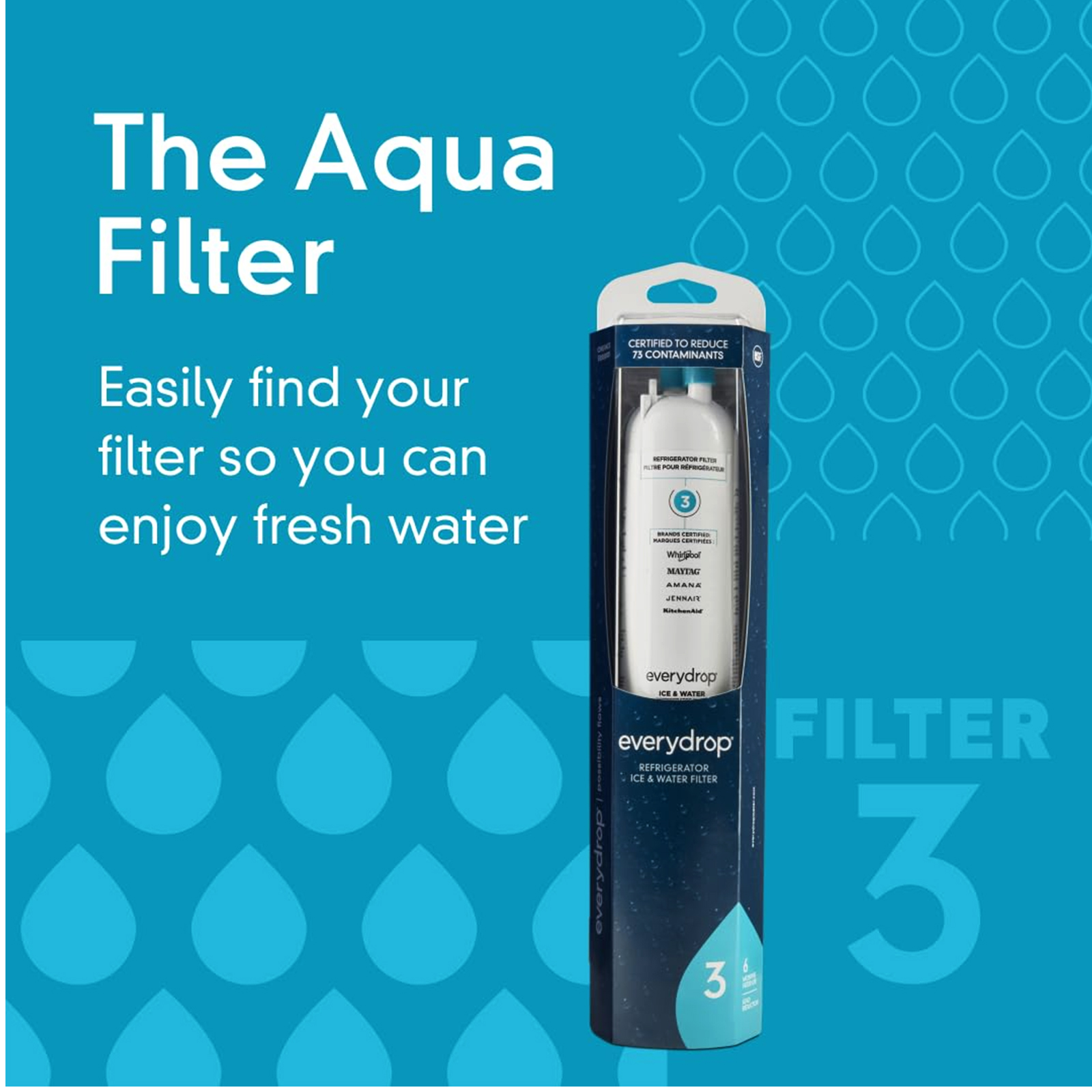 EDR3RXD1 Filter 3, ICE Refrigerator Water Filter, 4396710, 4396841