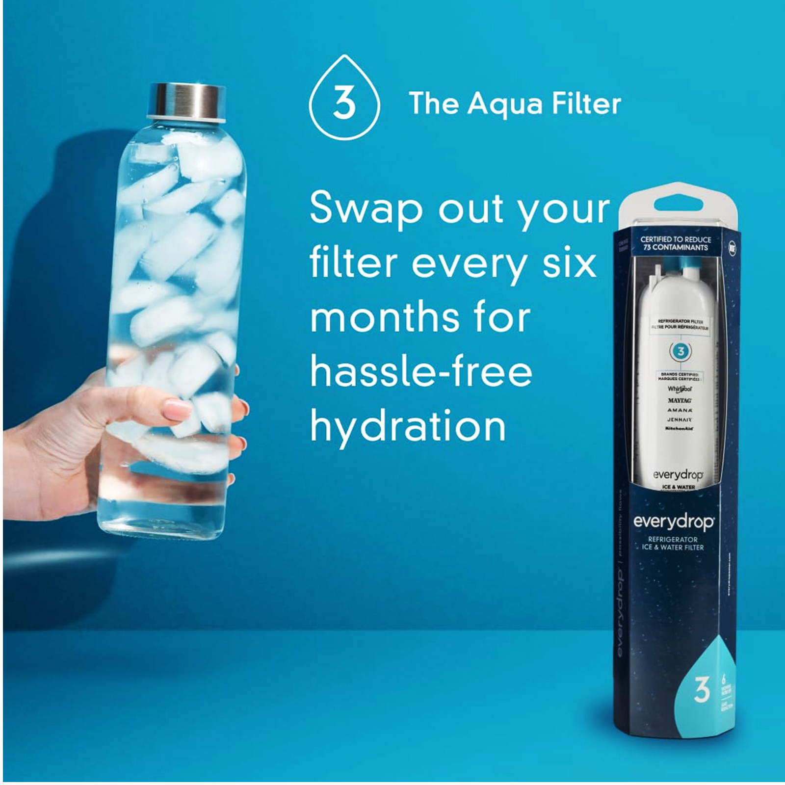 EDR3RXD1 Filter 3, ICE Refrigerator Water Filter, 4396710, 4396841