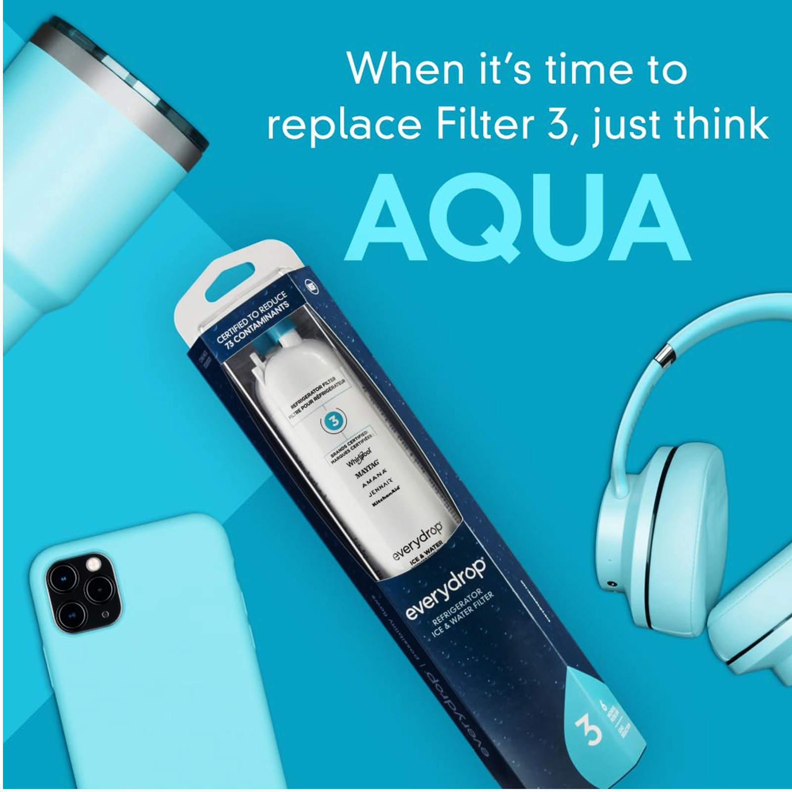 EDR3RXD1 Filter 3, ICE Refrigerator Water Filter, 4396710, 4396841