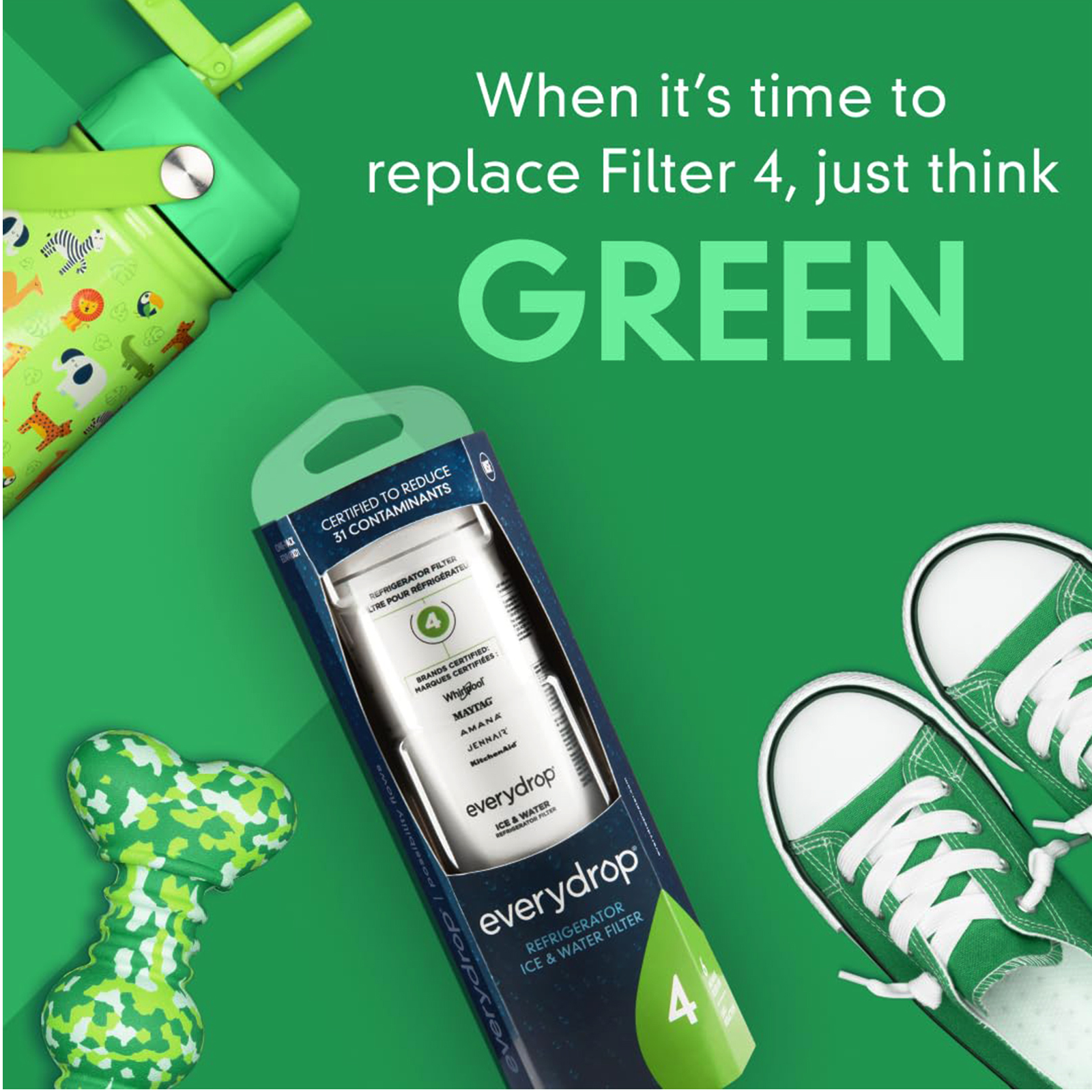 EDR4RXD1 Filter 4, ICE Refrigerator Water Filter, 4396395, UKF8001