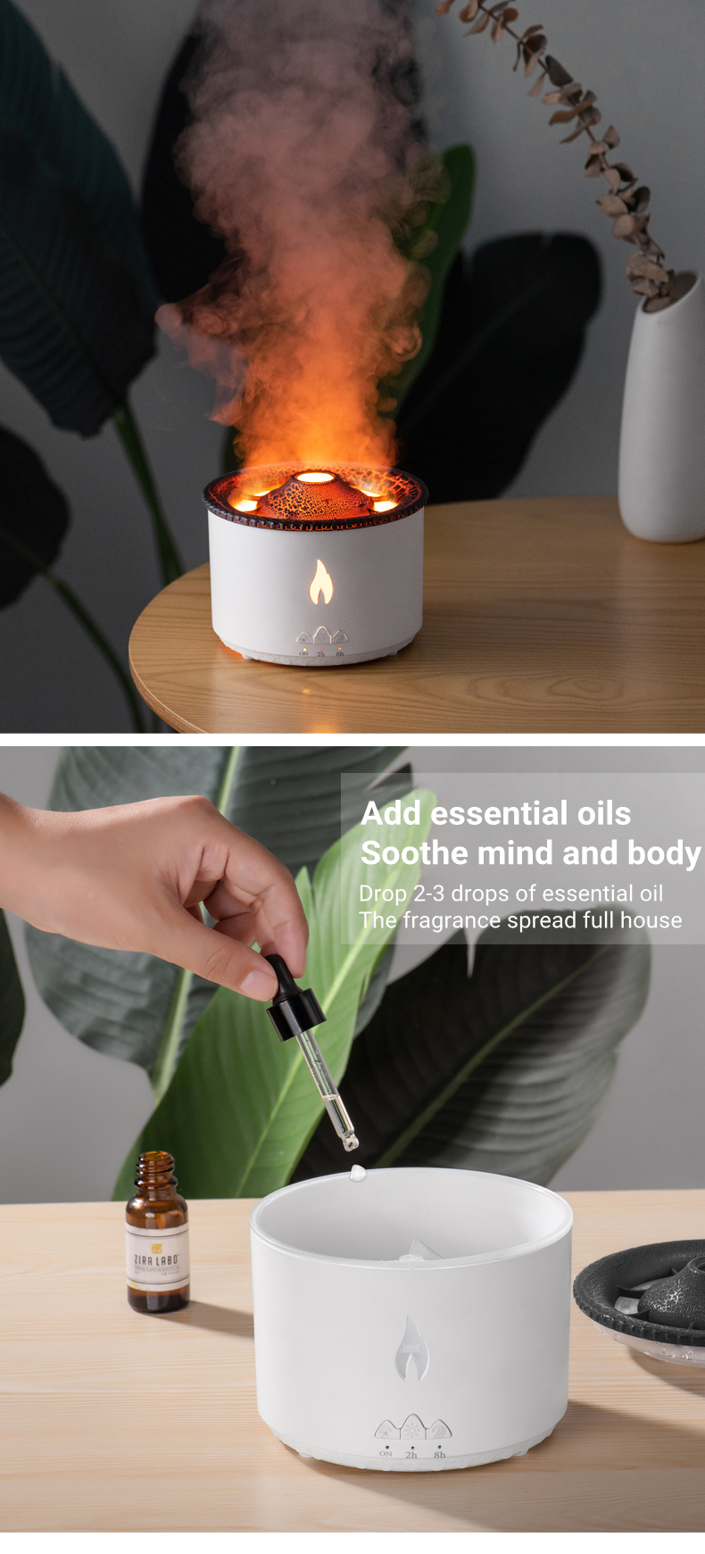 Ultrasonic Essential Oil Humidifier & Aroma Diffuser