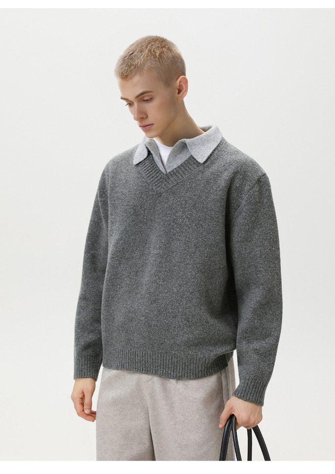 Suéter de Punto santaoche para Hombre: Cuello Polo y Estilo Casual Vintage